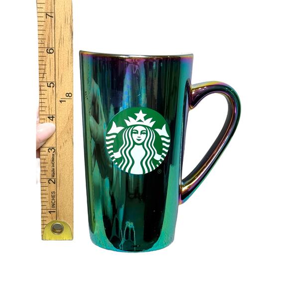 Starbucks Iridescent Oil Slick Mug Holiday 2022 Mermaid 16oz Rainbow Holographic - Picture 10 of 10